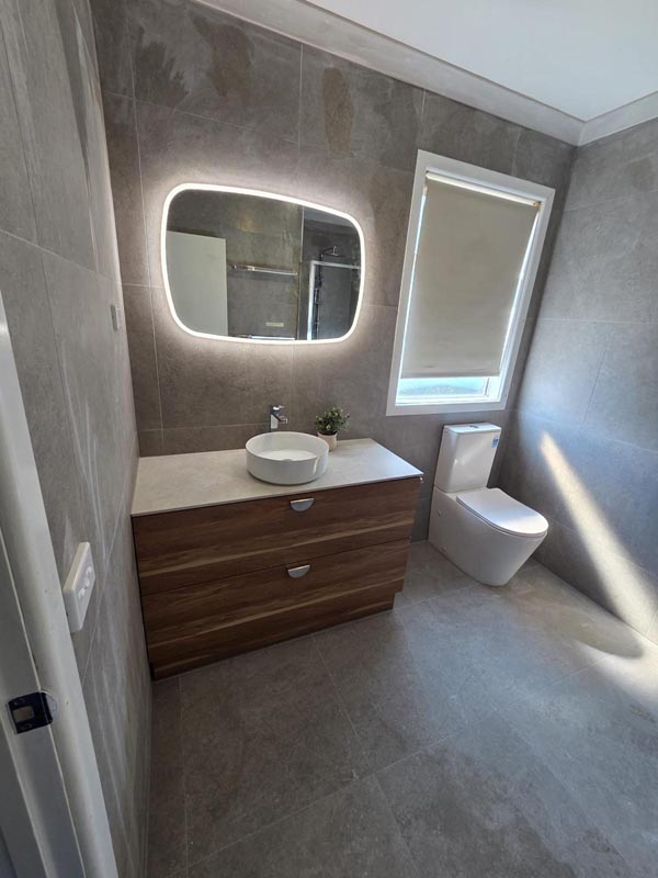 Stone Bathroom with Timber Vanity